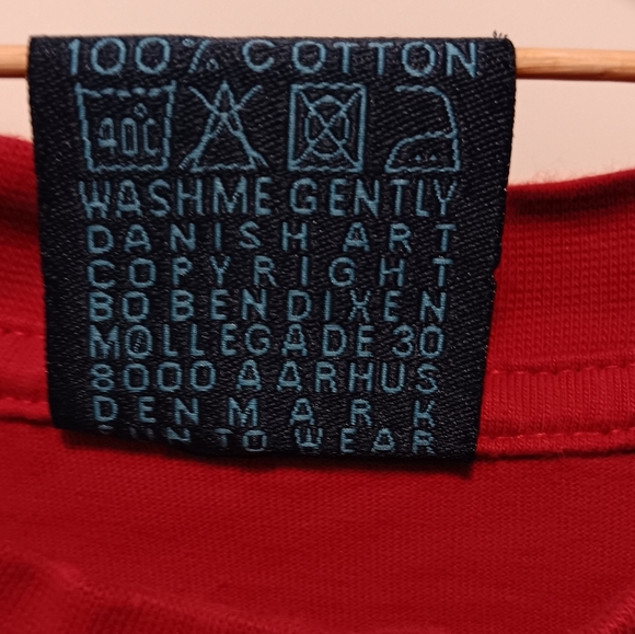 Bo Bendixen Red Graphic T-Shirt Men's Medium - Picture 3 of 4